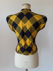 1940s - Plaid Cotton Blouse - W30 (76cm)