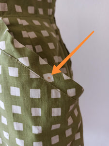 1950s - Stunning Green Cotton Dress - W27.5 (70cm)
