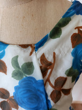 Load image into Gallery viewer, 1960s - Blue Roseprint Dress - W30 (76cm)
