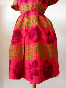 1950s 1960s - Stunning Roseprint Dress - W30 (76cm)