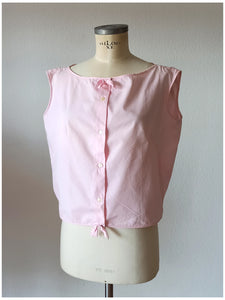 1960s - GRAND PASSAGE, France - Pink Cotton Blouse - Sz 44
