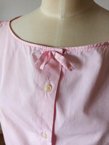 1960s - GRAND PASSAGE, France - Pink Cotton Blouse - Sz 44