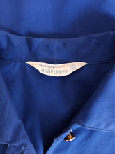 Load image into Gallery viewer, 1960s - Blue Cotton Navy Buttons Blouse - Sz 44
