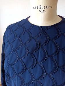 1960s - Gorgeous Blue Cotton Dress