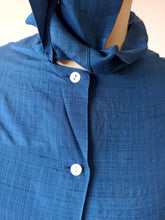Load image into Gallery viewer, 1950s 1960s - Blue Rayon Ascot Blouse
