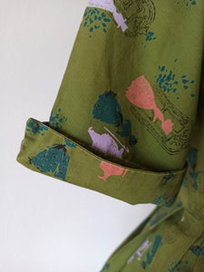 1950s - Dreamy Romantic Novelty Cotton Dress - W26 (66cm)