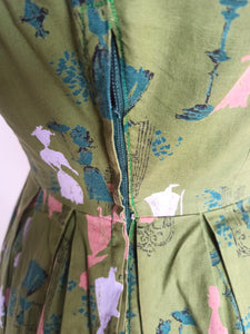 1950s - Dreamy Romantic Novelty Cotton Dress - W26 (66cm)