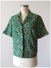 Cargar imagen en el visor de la galería, 1950s 1960s - Roseprint Cotton Blosue - Sz 48
