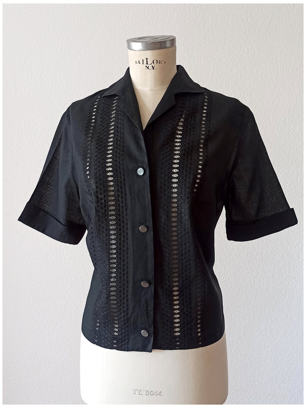 1950s 1960s - SWISS QUALITY - Cotton Blouse - Sz 48