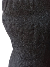 Load image into Gallery viewer, 1960s - Superb Black Rayon Cocktail Dress - W32 (82cm)
