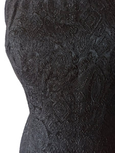 1960s - Superb Black Rayon Cocktail Dress - W32 (82cm)