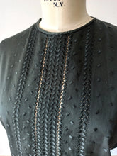 Cargar imagen en el visor de la galería, 1960s - Black Cotton Blouse - Sz L/XL
