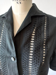 1950s 1960s - SWISS QUALITY - Cotton Blouse - Sz 48