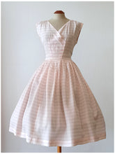 Cargar imagen en el visor de la galería, 1950s - Pink Striped Satin Dress - W28.5 (72cm)
