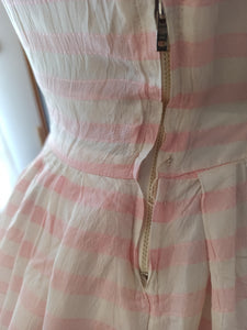 1950s - Pink Striped Satin Dress - W28.5 (72cm)