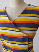 Charger l&#39;image dans la galerie, 1960s - LEISURE LADY, USA - Striped Blouse - Sz L/XL
