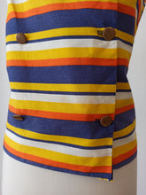 Charger l&#39;image dans la galerie, 1960s - LEISURE LADY, USA - Striped Blouse - Sz L/XL

