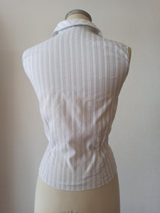 1950s - Striped Cotton Blouse - W29 (74cm)