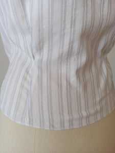 1950s - Striped Cotton Blouse - W29 (74cm)
