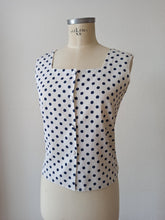 Cargar imagen en el visor de la galería, 1950s 1960s - Dotted Cotton Top - Sz 44
