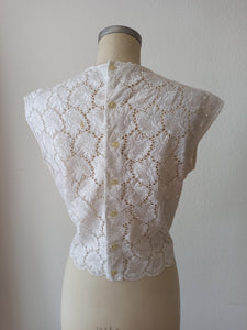 1960s - SWISS QUALITE - Cotton Blouse  - Sz44