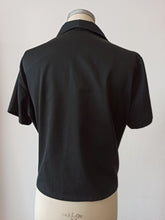 Charger l&#39;image dans la galerie, 1950s 1960s - Black Cotton Blouse - Sz 50
