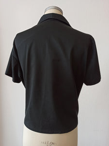 1950s 1960s - Black Cotton Blouse - Sz 50