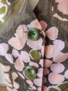 1960s - Floral Cotton Blouse