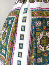 Cargar imagen en el visor de la galería, 1950s 1960s - Gorgeous Geometric Print Cotton Dress - W27.5 (70cm)
