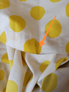 1950s - Fabulous Yellow Polkadots Cotton Dress - W28.5 (72cm)