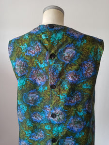 1960s - GUY DUBOUIS, Paris - Satin Work/Home Dress - Sz 46