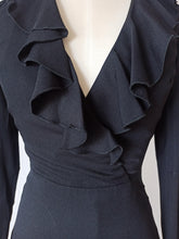 Cargar imagen en el visor de la galería, 1960s - VERA MONT, Paris - Black Dress - W26 (66cm)
