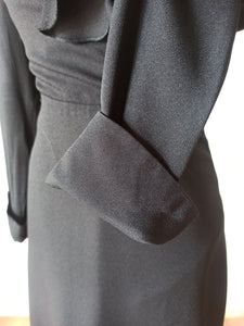 1960s - VERA MONT, Paris - Black Dress - W26 (66cm)