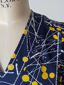 1960s - Abstract Dress - W31.5 (80cm)