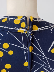 1960s - Abstract Dress - W31.5 (80cm)