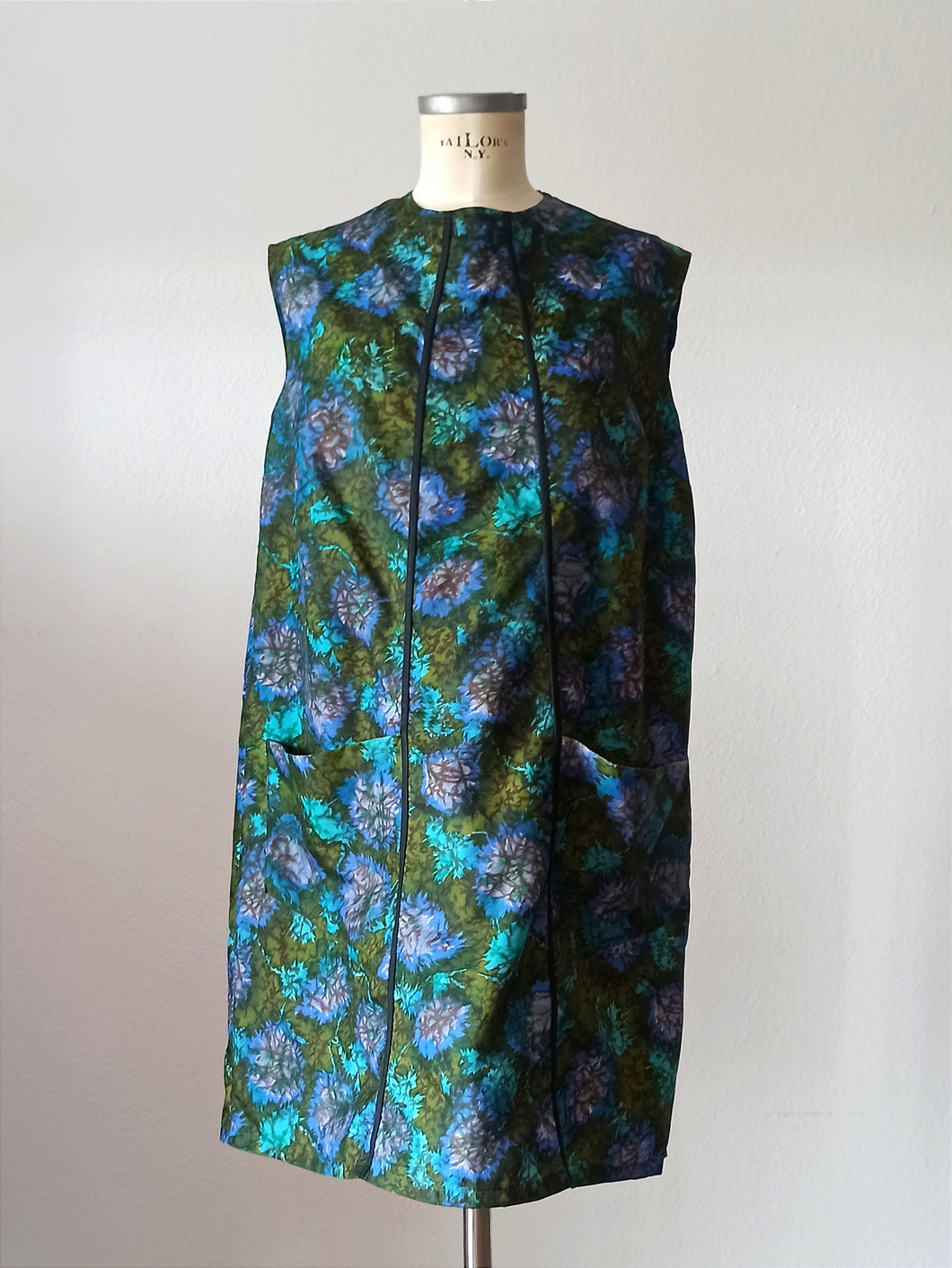 1960s - GUY DUBOUIS, Paris - Satin Work/Home Dress - Sz 46