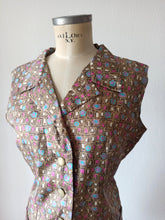 Cargar imagen en el visor de la galería, 1960s - Abstract Satin Dress - W39 (100cm)
