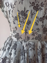Load image into Gallery viewer, 1950s - Stunning Silver Satin Rayon Bolero Dress - W32 (82cm)
