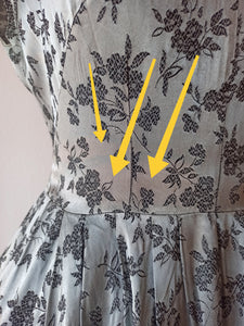 1950s - Stunning Silver Satin Rayon Bolero Dress - W32 (82cm)