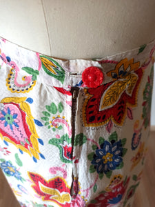1940s - Floral Cotton Skirt - W27.5 (70cm)