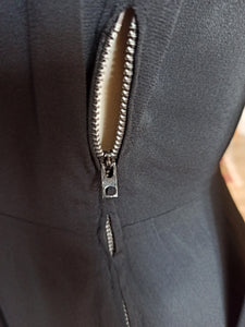 1940s - Stunning Black Silk Crepe Dress - W29 (74cm)