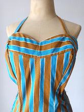 Cargar imagen en el visor de la galería, 1950s - FLORINE, France - Cotton Swimsuit - Sz 44
