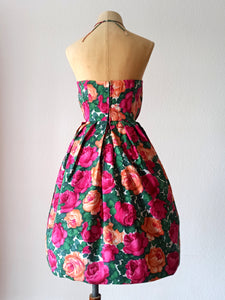 1950s - Roseprint Rayon Dress - W21.5 (54cm)