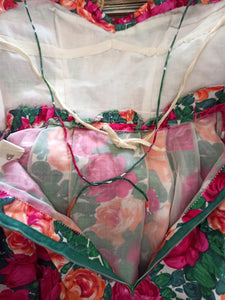 1950s - Roseprint Rayon Dress - W21.5 (54cm)