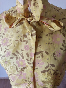 1960s - GALERIES LAFAYETTE, Paris - Floral Silk Blouse