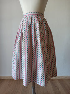 1960s - Cotton Skirt - 24.5" (62cm)