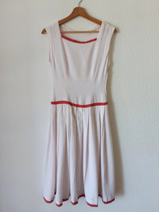 1940s 1950s - White Dotted Cotton Dress - W25 (64cm)
