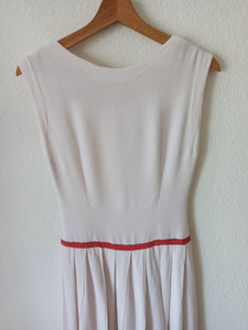 1940s 1950s - White Dotted Cotton Dress - W25 (64cm)