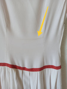 1940s 1950s - White Dotted Cotton Dress - W25 (64cm)