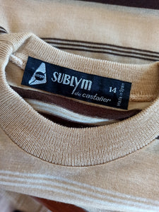 1960s - SUBLYM, Spain - Deadstock Brown T-Shirt - Sz 14 #1